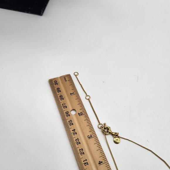 Madewell Gold Tone Curved Bar Triangle Necklace Statement - Picture 7 of 8